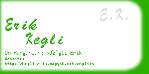 erik kegli business card